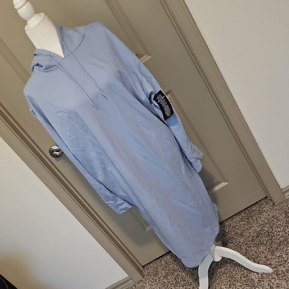 Ellos Sky Blue Hoodie Dress